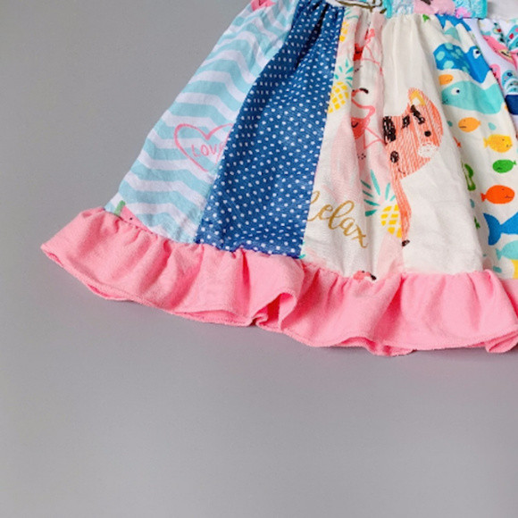 Boutique Feathers Multi Print Ruffle Dress - Picture 4 of 4